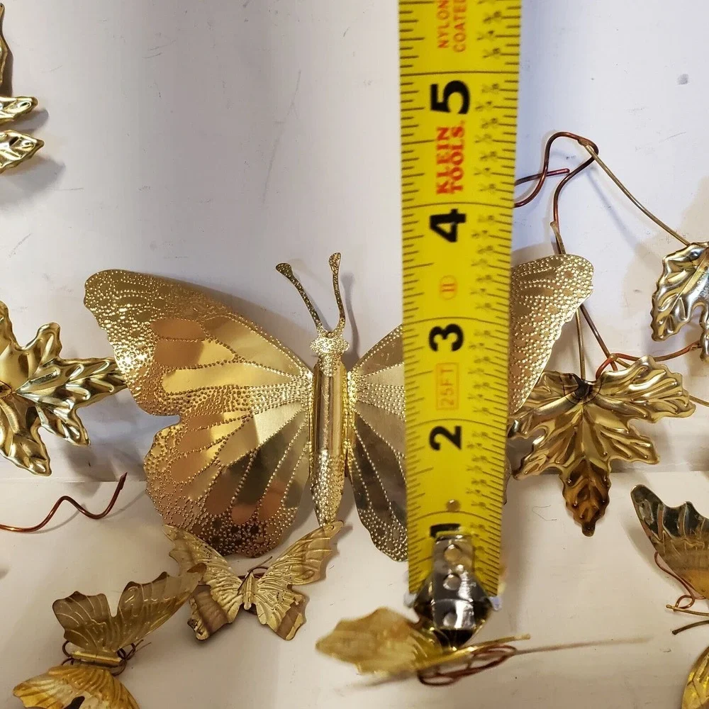 VINTAGE Hand Tooled Butterflies Leaves Wall Hangings Intricate Detail Home Decor